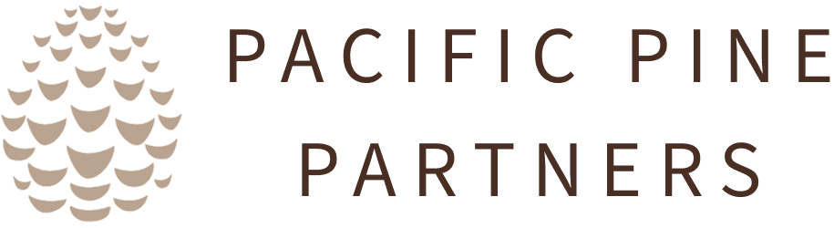 Dark brown background with faint large letters.